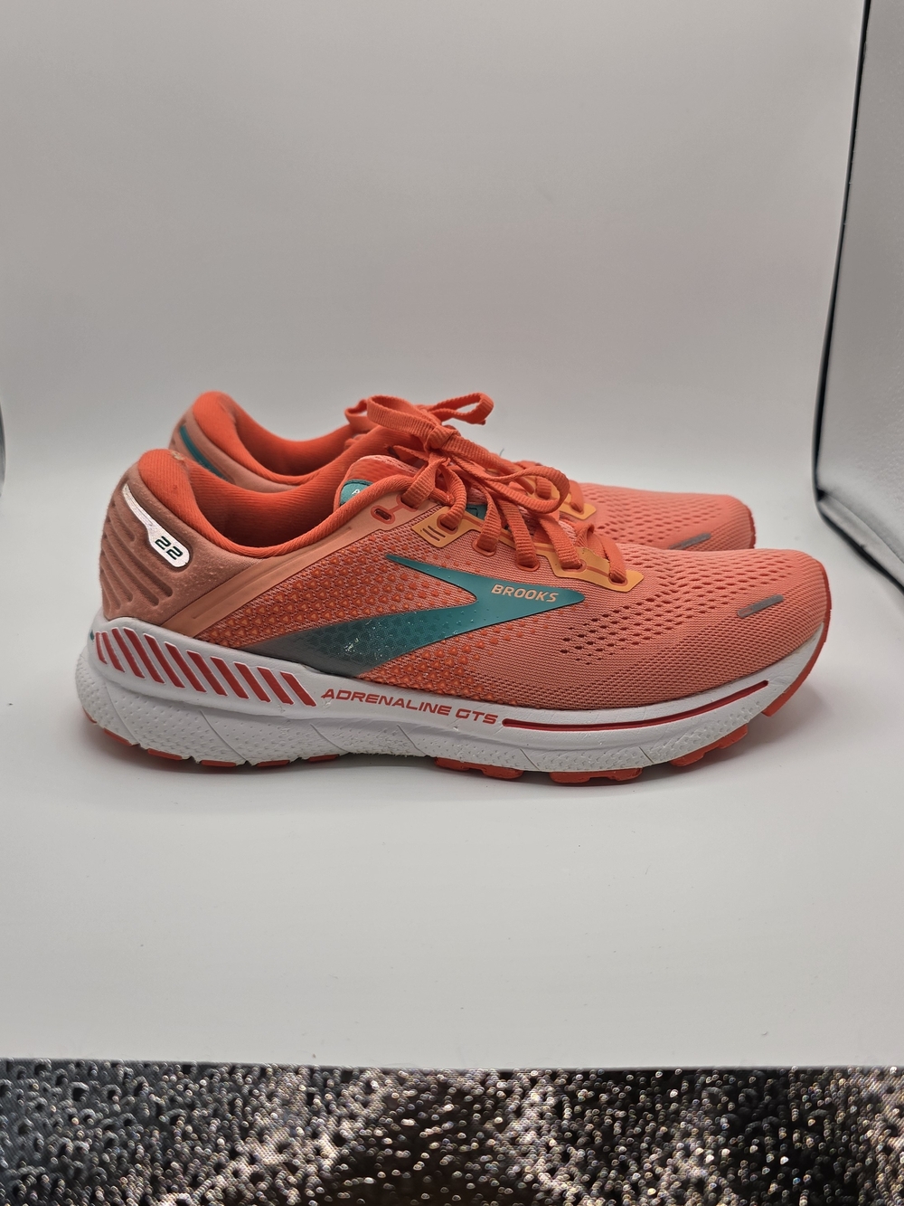 Brooks Women’s 9 Running Walking Gym Jogging Comfort Shoes - Coral Teal - Picture 5 of 9